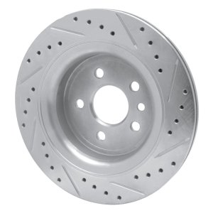 Volvo XC60 Brake Rotor (1) - Rear Left - R1 Concepts - Drilled & Slotted - Silver - `10-`17